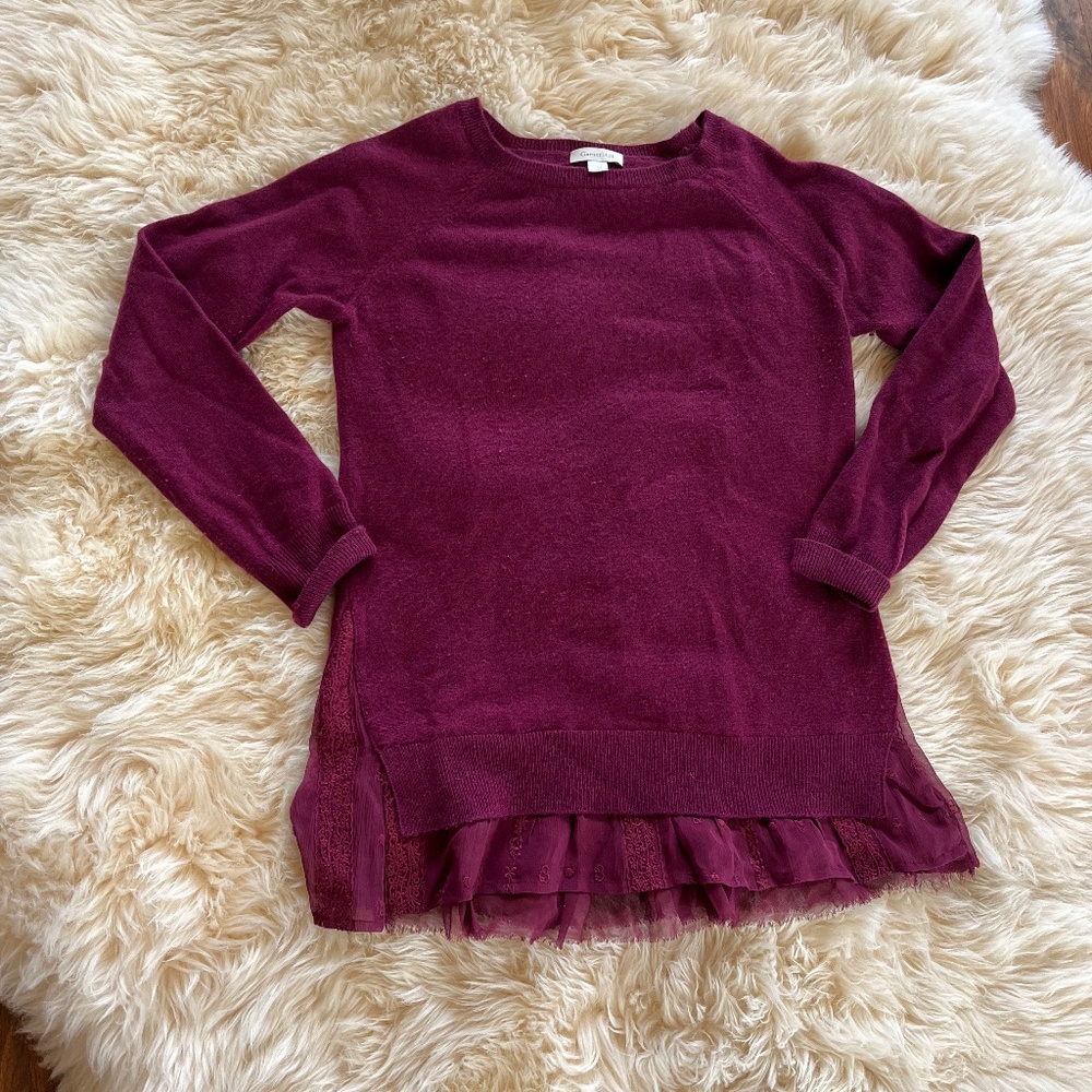 Garnet Hill burgundy xs cashmere sweater